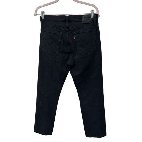 Levi's Premium Stretch Wedgie Fit Straight Jeans Black Denim Dark Wash Size 27 - Picture 8 of 13